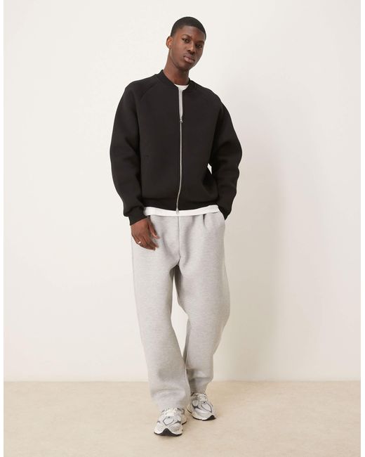 ASOS Black Heavyweight Relaxed Bomber Jacket for men