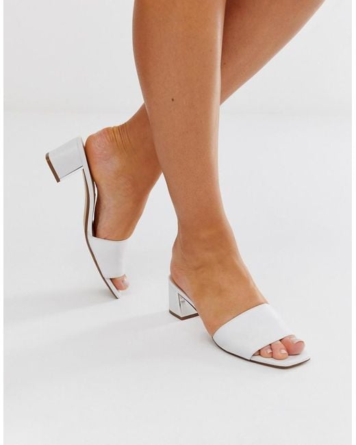 Mules à talon mi-haut - Blanc Mango en coloris Blanc | Lyst