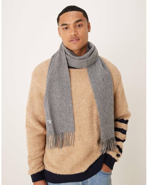 Barbour Natural Plain Lambswool Scarf for men