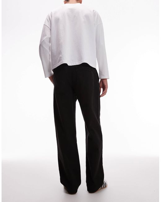 Topman – weite hose aus twill in White für Herren
