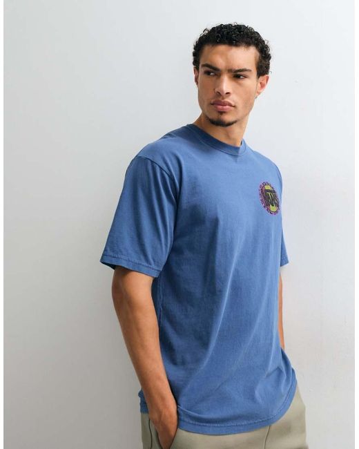 Vans Blue Blotched Circle Backprint T-Shirt for men