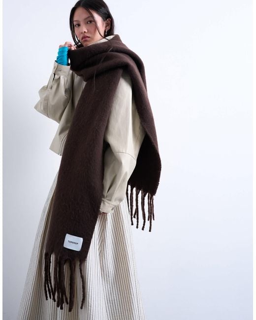 TOPSHOP Brown Sydney Blanket Scarf