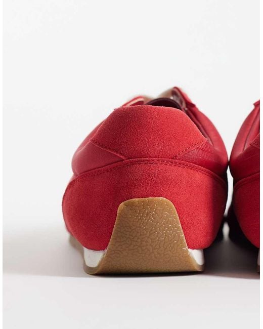 ASOS Red Retro Lace Up Sneakers for men