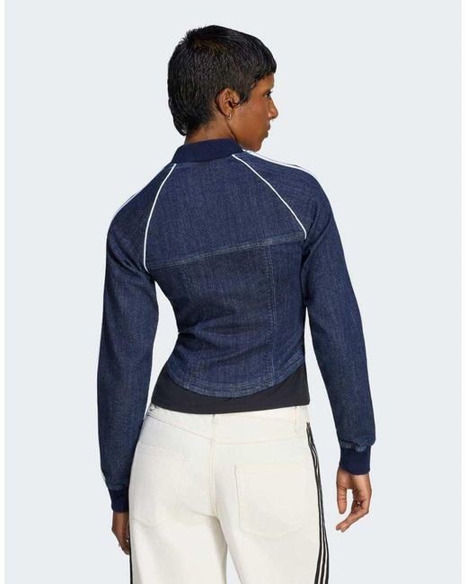Adidas Originals Blue Superstar Denim Corset Track Top
