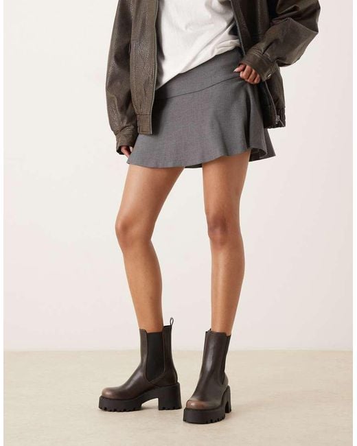 ASOS Black Wide Fit Rae Chunky Heeled Chelsea Boots