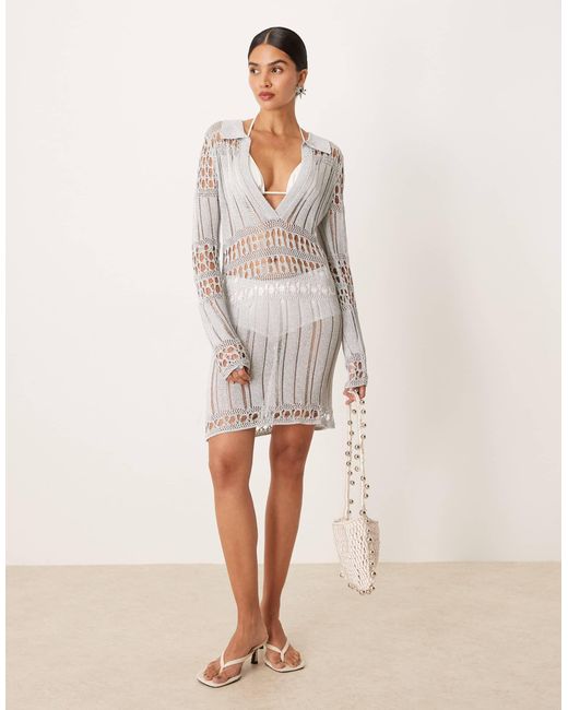 Mango Natural X supriya lele – mini-häkelkleid