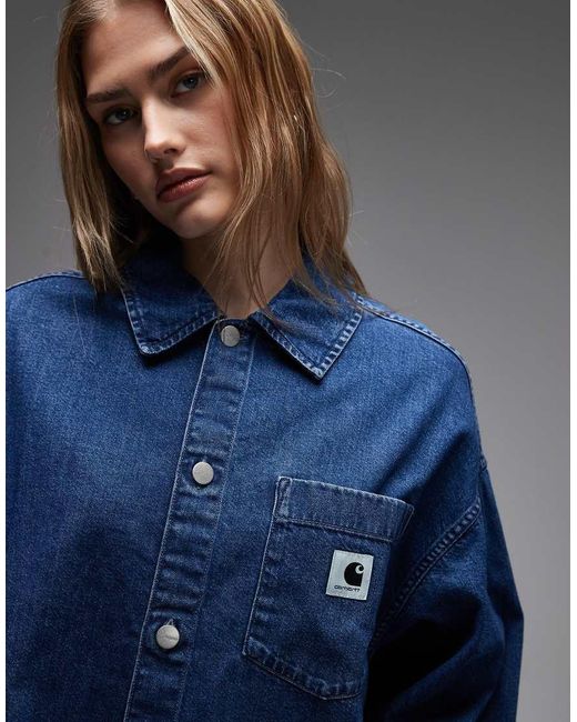 Carhartt Blue Alta Long Sleeve Denim Shirt