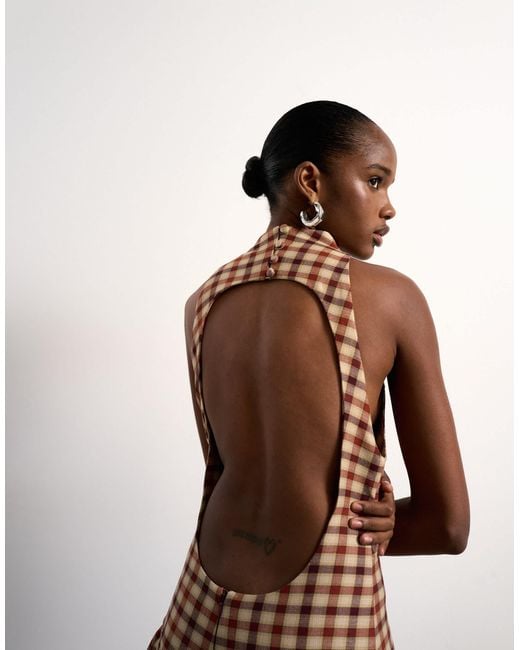 brown check midi dress Winsley Dress