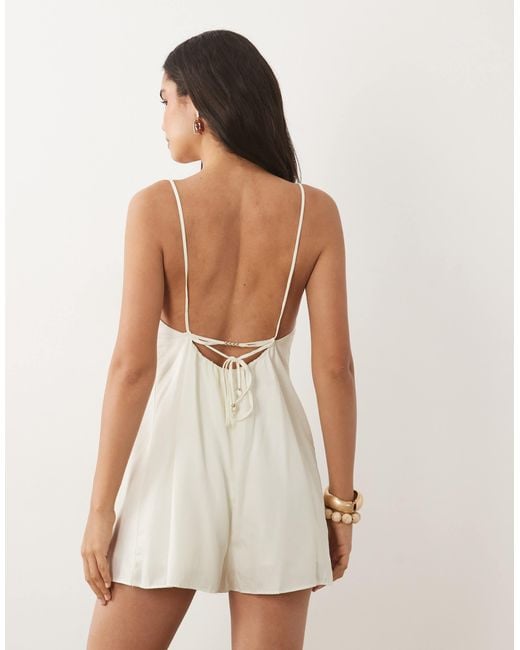 Mango Natural Strappy Cami Romper