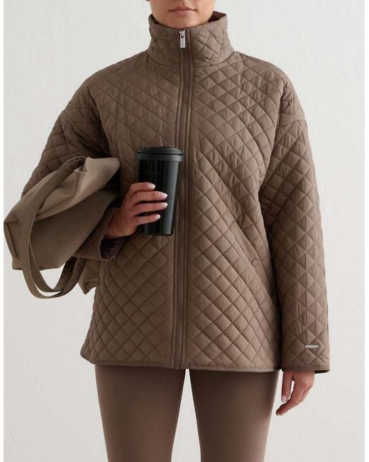 Aim'n Natural Nougat Oversized Quilted Jacket