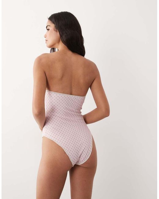 Abercrombie & Fitch Pink Reversible Bandeau Swimsuit
