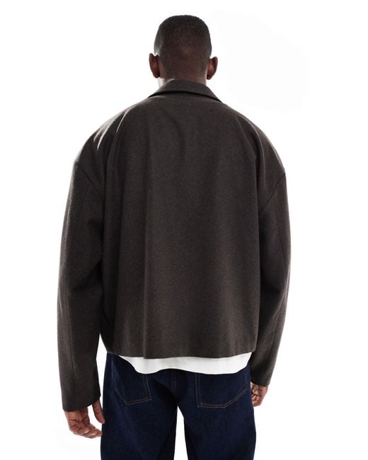 ASOS Black Wool Look Coat for men