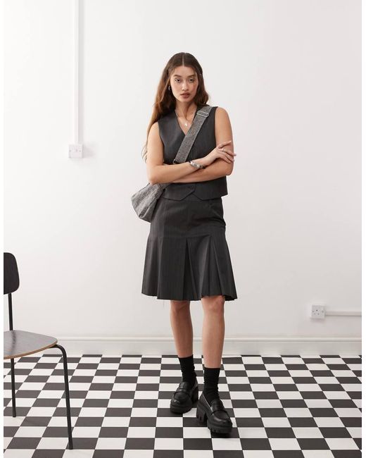 Weekday Black Mica Co-Ord Waistcoat Vest