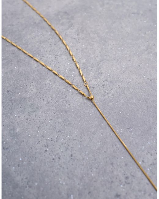 TOPSHOP Black Morgan Stainless Steel Twisted Long Chain Necklace