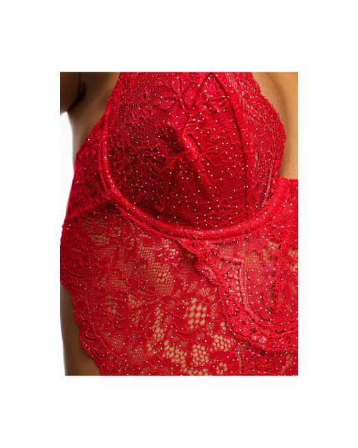 Ann Summers Red Hold Me Tight Dress With Diamante Straps