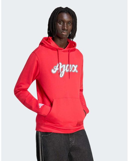 Adidas Originals Red Ajax Amsterdam Us Hoodie Sweatshirt for men