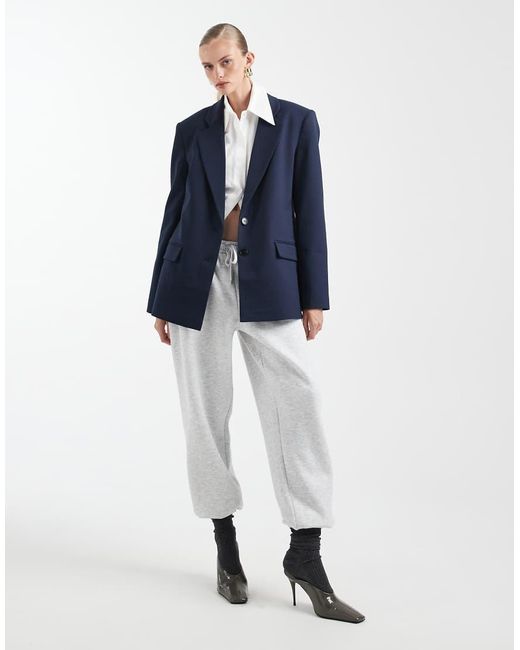 ASOS Blue Tailored Grandad Blazer
