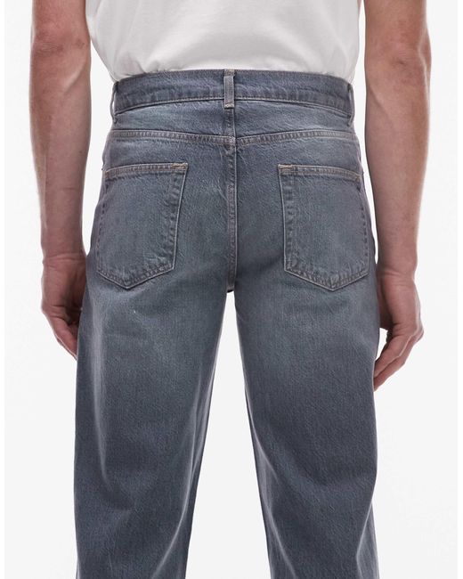 Topman Blue Rigid Straight Jean for men