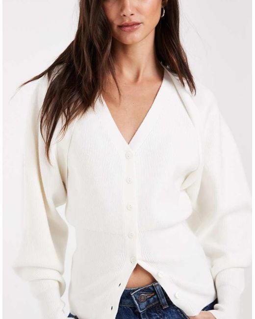 ASOS White Double Layer Shrug Cardi
