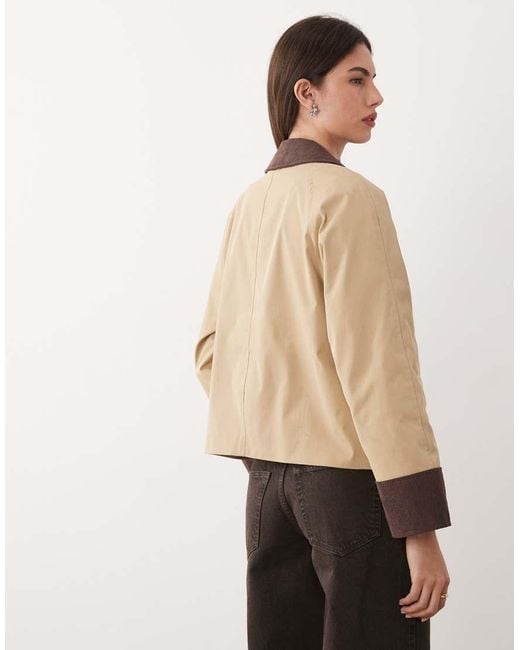 Vila Natural Cord Trim Barn Jacket