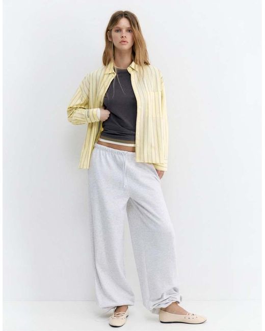 Pull&Bear White Striped Shirt