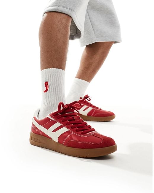 Pull&Bear White Retro Gum Sole Trainer for men