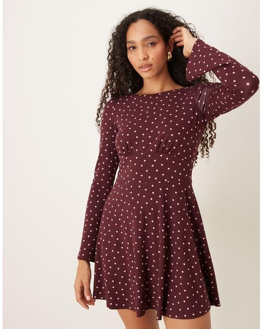 Nobody's Child Purple Tate Long Sleeve Mini Dress