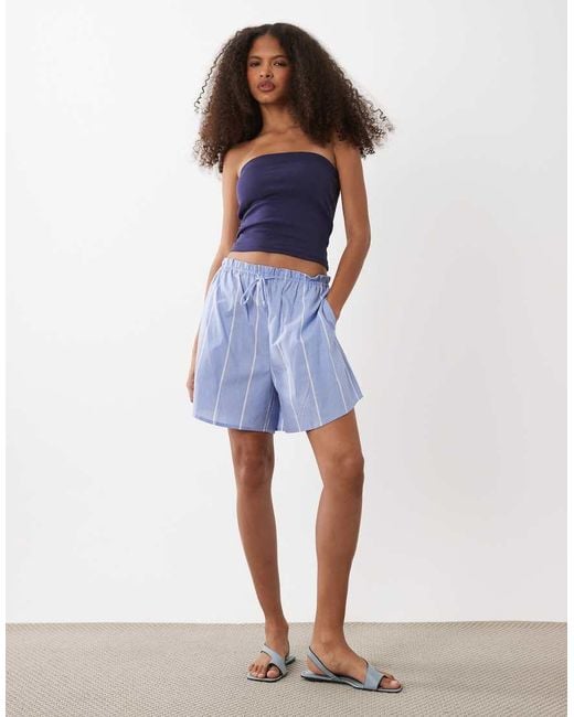 Mango Blue Teen Off Shoulder Top