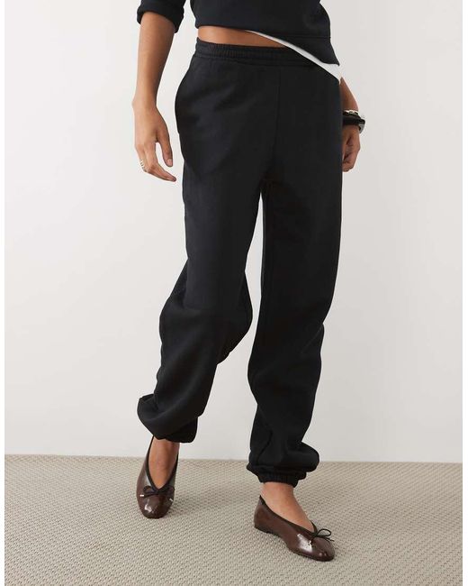 ASOS Black Asos Design Tall Cuffed Brushback joggers