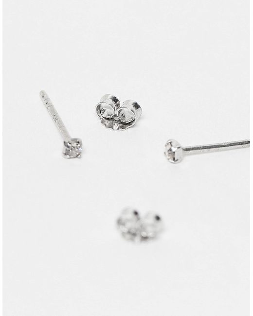 Kingsley Ryan Blue – set mit 2-mm-ohrsteckern aus sterling mit schmucksteindetails