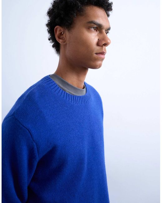Topman – regular-fit-strickpullover in Blue für Herren