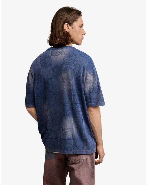 Desigual Blue Washed-Effect T-Shirt for men