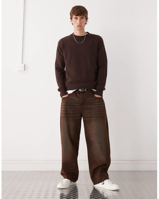Weekday Brown Premium Wool Blend Sweater for men