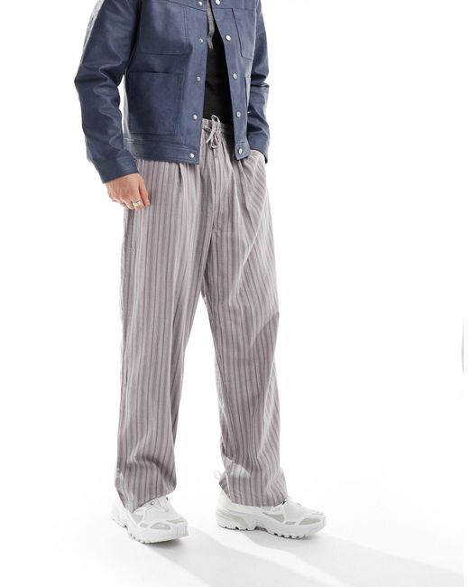 Reclaimed (vintage) Blue Striped Pull On Trouser for men