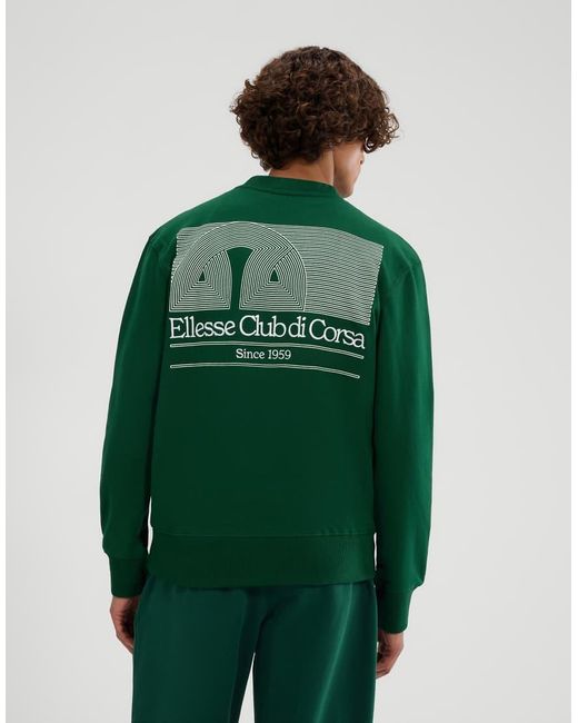 Ellesse Green Club Di Corsa Long Sleeve Graphic Sweatshirt for men