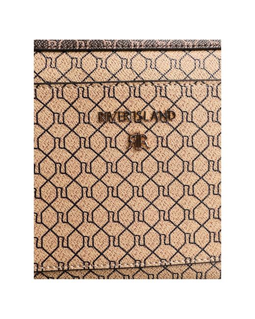 River Island Monogram Cross Body Bag in Brown Lyst