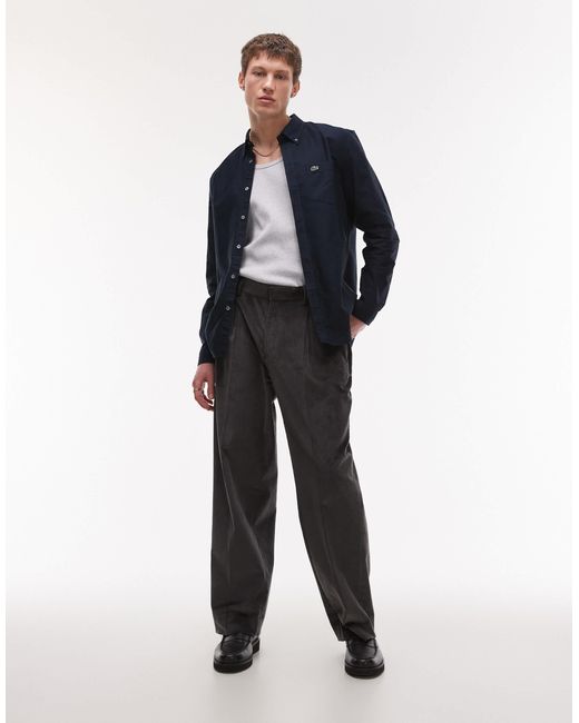 Lacoste – langärmliges hemd in Blue für Herren
