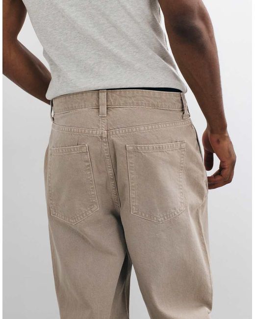 ASOS Natural Relaxed Tapered Jeans for men