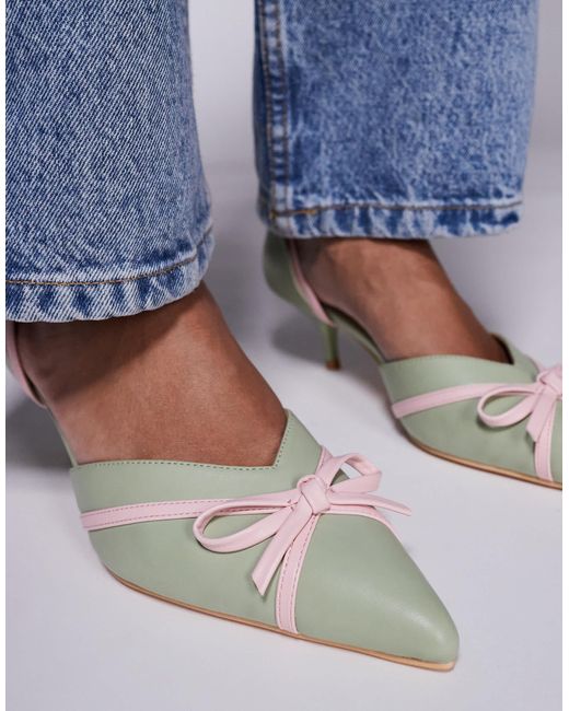 Goldberg - mules à petit talon avec nœud - sauge Public Desire en coloris Blue