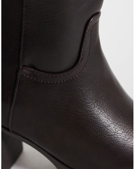 SEQWL Black Byron Pull On Knee Boots