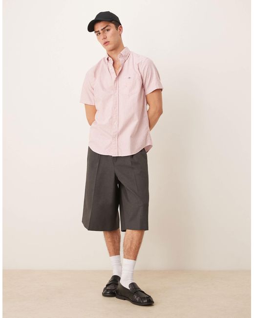 Chemise oxford rayée à manches longues et écusson logo Gant pour homme en coloris Pink