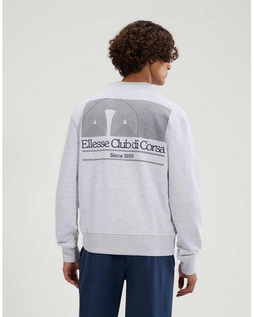 Ellesse White Club Di Corsa Long Sleeve Graphic Sweatshirt