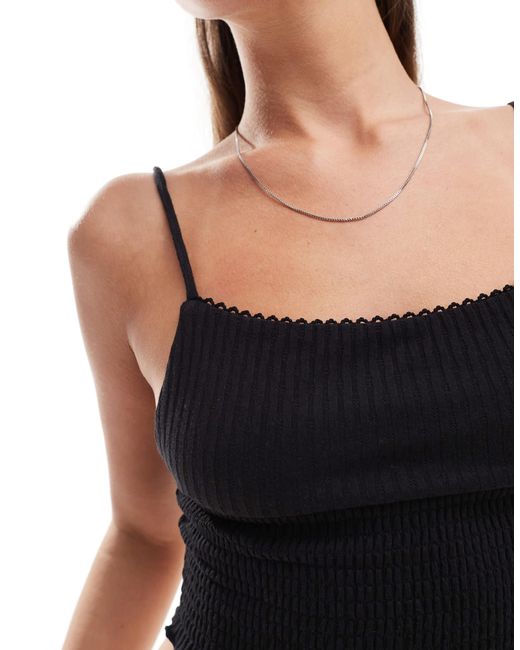 Cotton On Black Cotton On Chloe Shirred Cami