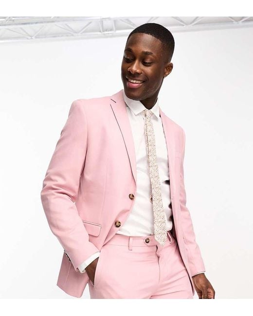 Jack Jones Premium Slim Suit Jacket in Pink for Men Lyst UK