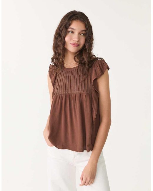 Stradivarius Soepelvallende Blouse in het Brown