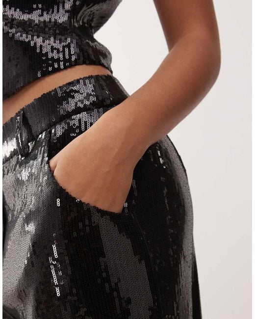 Reclaimed Vintage Wide Leg Tailored Sequin Trouser Co-Ord