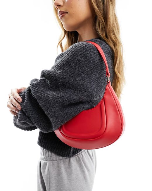 ASOS Red Shoulder Bag With Debossed Panelling