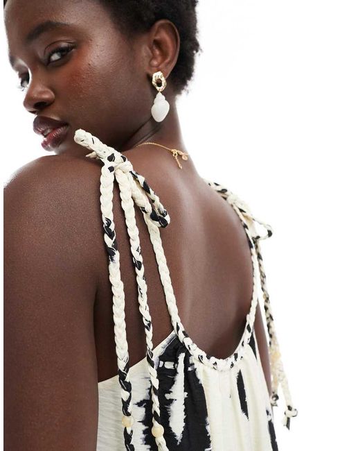 Vestido Largo Con Estampado Abstracto De ONLY de color White