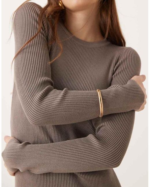 Vestito Midi Girocollo di New Look in Natural