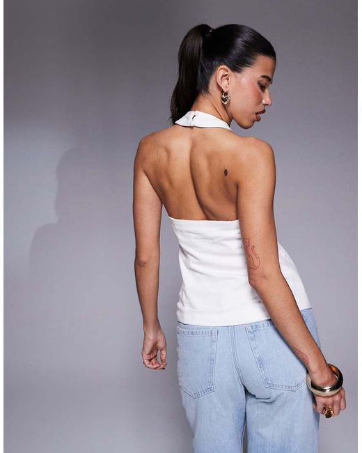 River Island Blue Halter Neck Waistcoat